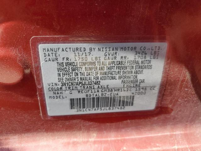 Photo 11 VIN: 3N1CN7AP5JL837482 - NISSAN VERSA 