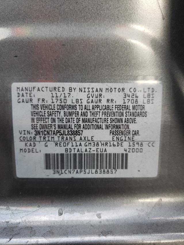 Photo 9 VIN: 3N1CN7AP5JL838857 - NISSAN VERSA S 