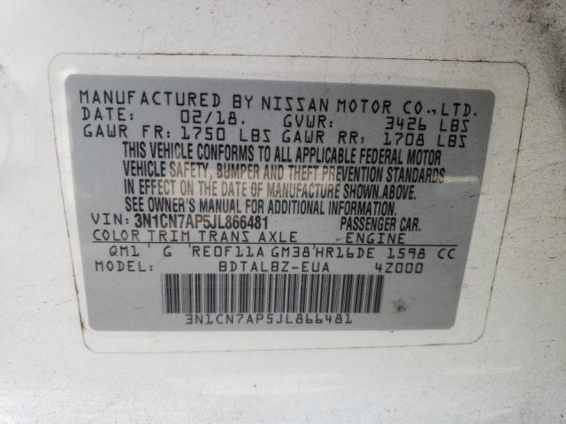 Photo 11 VIN: 3N1CN7AP5JL866481 - NISSAN VERSA 