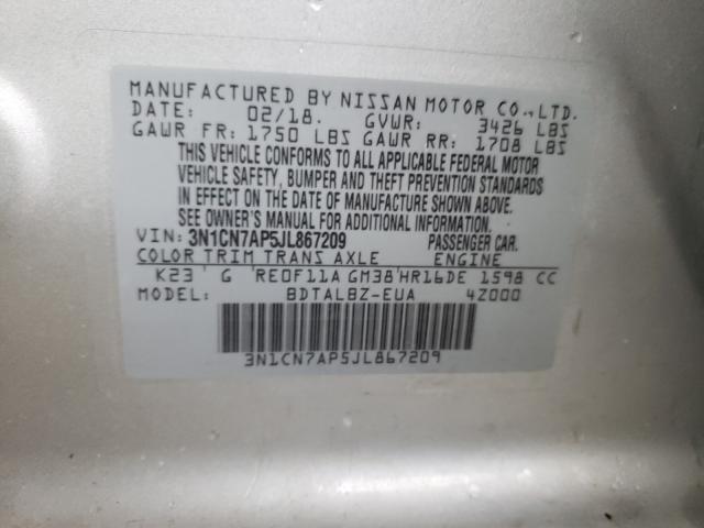 Photo 9 VIN: 3N1CN7AP5JL867209 - NISSAN VERSA S 