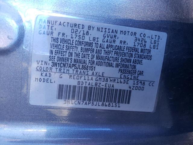 Photo 11 VIN: 3N1CN7AP5JL868151 - NISSAN VERSA S 