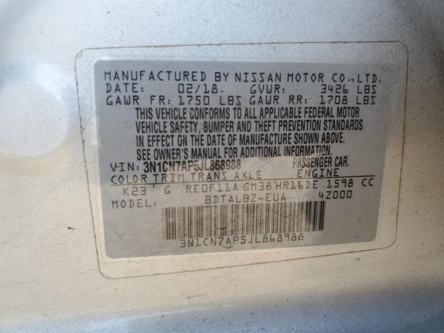 Photo 11 VIN: 3N1CN7AP5JL868988 - NISSAN VERSA 