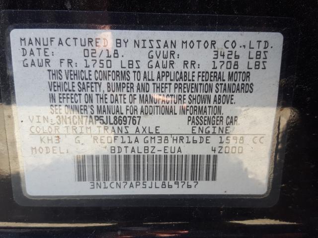 Photo 9 VIN: 3N1CN7AP5JL869767 - NISSAN VERSA S 