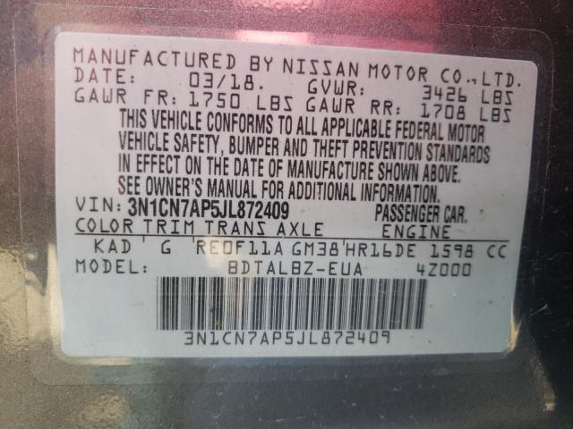 Photo 9 VIN: 3N1CN7AP5JL872409 - NISSAN VERSA S 