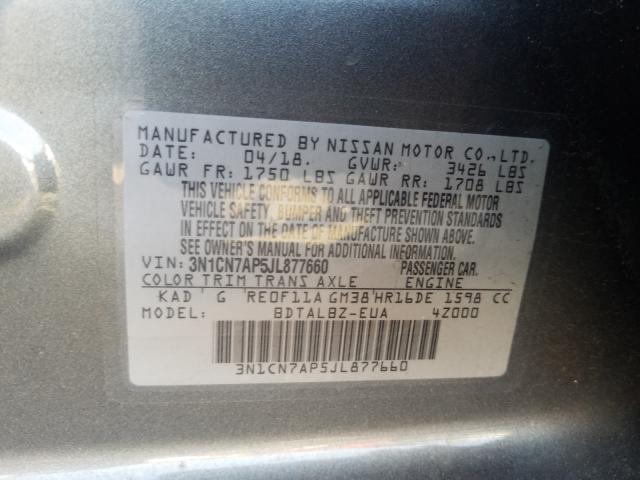 Photo 9 VIN: 3N1CN7AP5JL877660 - NISSAN VERSA S 