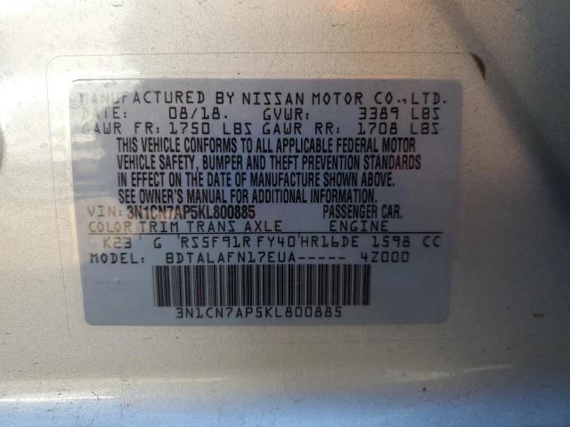 Photo 9 VIN: 3N1CN7AP5KL800885 - NISSAN VERSA S 