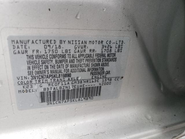 Photo 12 VIN: 3N1CN7AP5KL819890 - NISSAN VERSA 