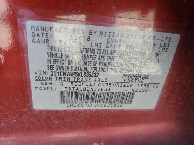 Photo 11 VIN: 3N1CN7AP5KL835832 - NISSAN VERSA 