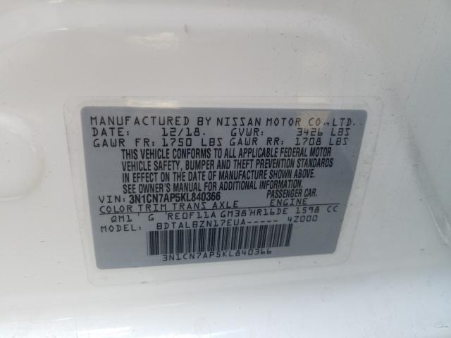 Photo 9 VIN: 3N1CN7AP5KL840366 - NISSAN VERSA S 