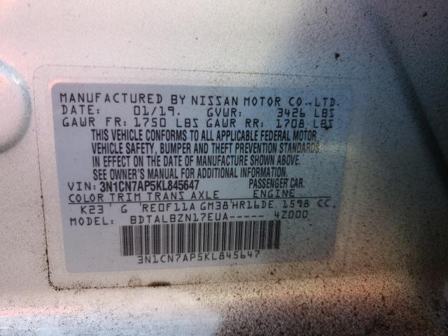 Photo 9 VIN: 3N1CN7AP5KL845647 - NISSAN VERSA S 