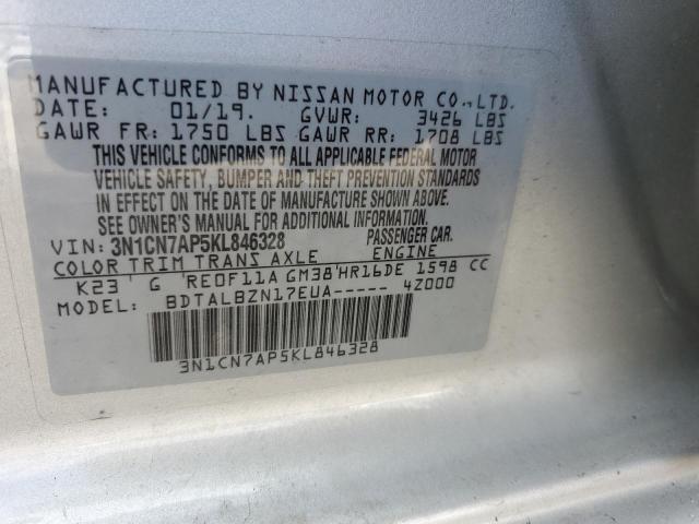 Photo 9 VIN: 3N1CN7AP5KL846328 - NISSAN VERSA S 