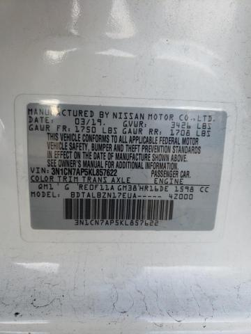 Photo 8 VIN: 3N1CN7AP5KL857622 - NISSAN VERSA S 