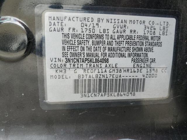 Photo 11 VIN: 3N1CN7AP5KL864098 - NISSAN VERSA S 