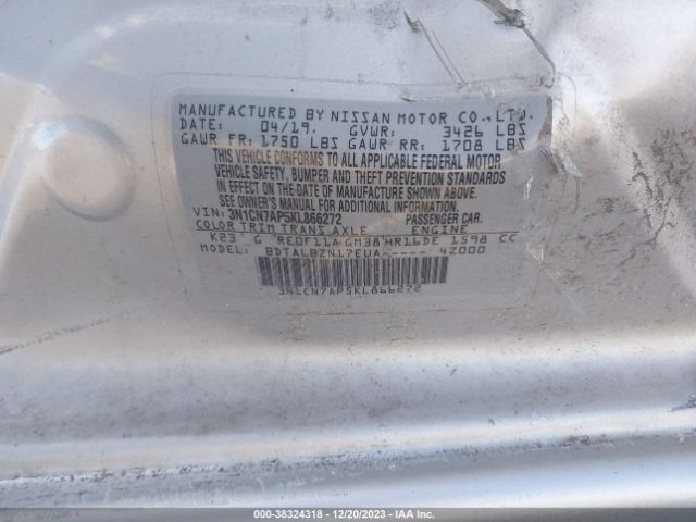 Photo 8 VIN: 3N1CN7AP5KL866272 - NISSAN VERSA 