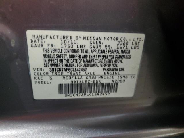 Photo 12 VIN: 3N1CN7AP6CL842452 - NISSAN VERSA S 