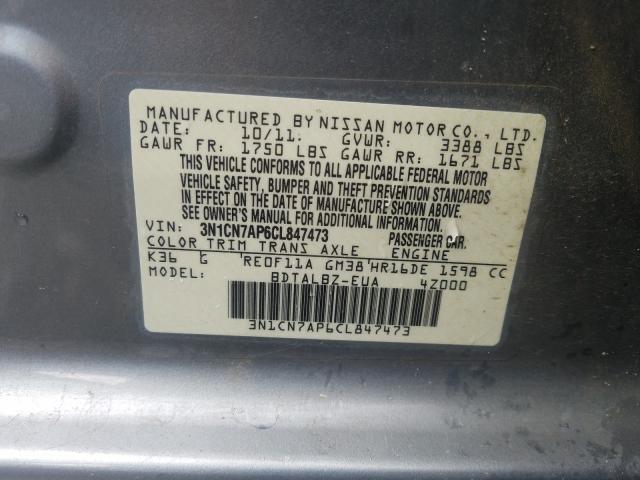 Photo 9 VIN: 3N1CN7AP6CL847473 - NISSAN VERSA S 