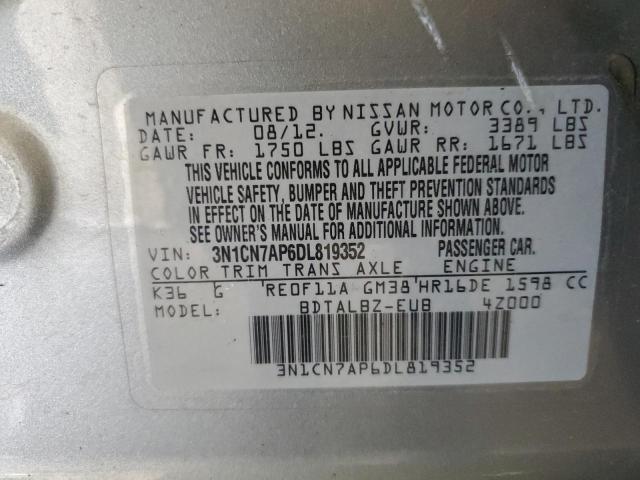 Photo 11 VIN: 3N1CN7AP6DL819352 - NISSAN VERSA S 