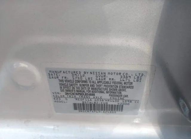 Photo 8 VIN: 3N1CN7AP6DL824888 - NISSAN VERSA 