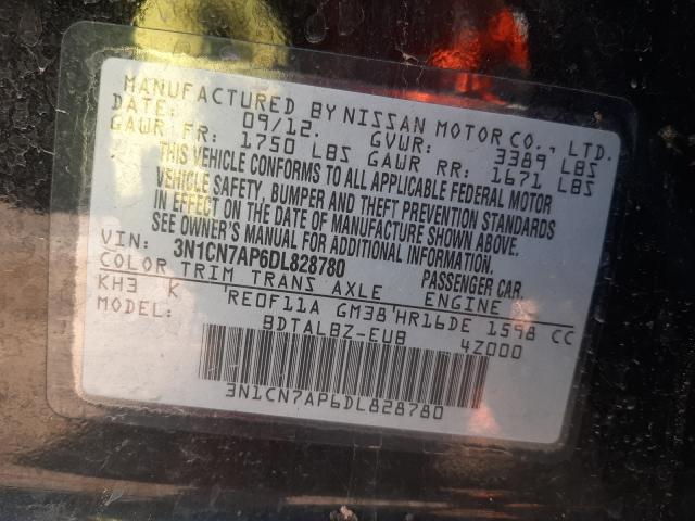 Photo 9 VIN: 3N1CN7AP6DL828780 - NISSAN VERSA S 