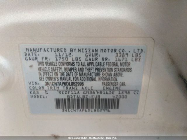 Photo 8 VIN: 3N1CN7AP6DL852996 - NISSAN VERSA 