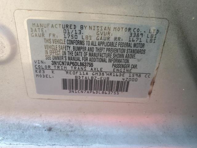 Photo 11 VIN: 3N1CN7AP6DL863755 - NISSAN VERSA S 