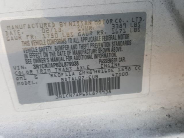 Photo 9 VIN: 3N1CN7AP6DL879938 - NISSAN VERSA S 