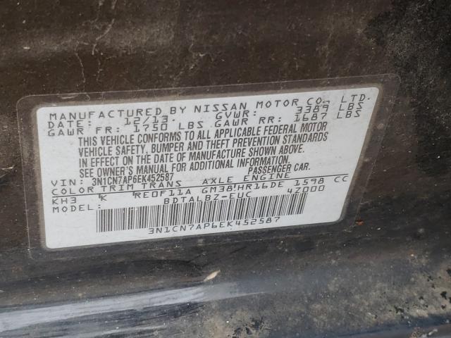 Photo 9 VIN: 3N1CN7AP6EK452587 - NISSAN VERSA S 