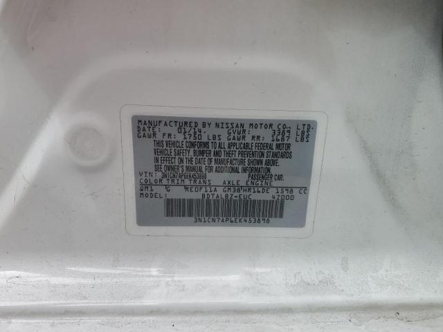 Photo 12 VIN: 3N1CN7AP6EK453898 - NISSAN VERSA S 