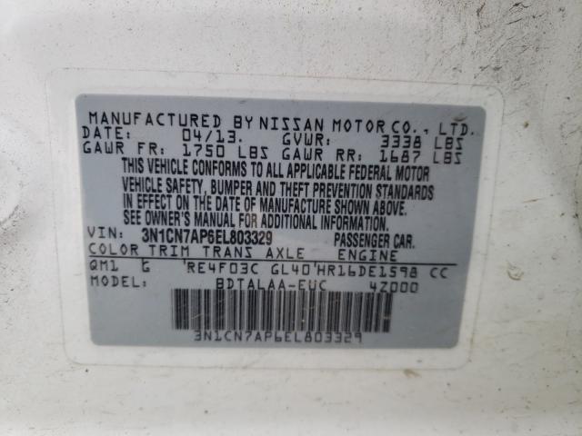 Photo 9 VIN: 3N1CN7AP6EL803329 - NISSAN VERSA S 