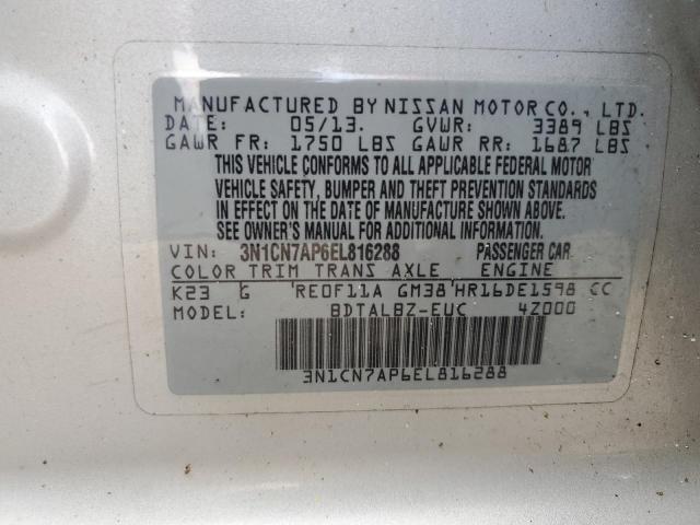 Photo 11 VIN: 3N1CN7AP6EL816288 - NISSAN VERSA 