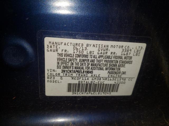 Photo 9 VIN: 3N1CN7AP6EL819045 - NISSAN VERSA S 