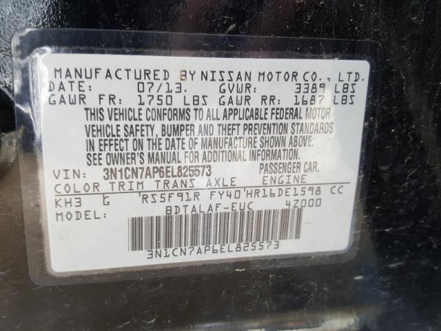 Photo 9 VIN: 3N1CN7AP6EL825573 - NISSAN VERSA S 