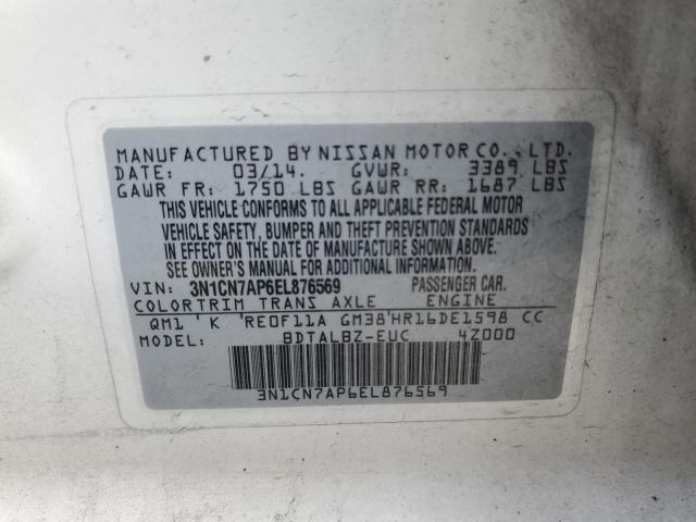 Photo 11 VIN: 3N1CN7AP6EL876569 - NISSAN VERSA 