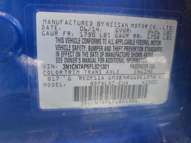 Photo 12 VIN: 3N1CN7AP6FL821301 - NISSAN VERSA 