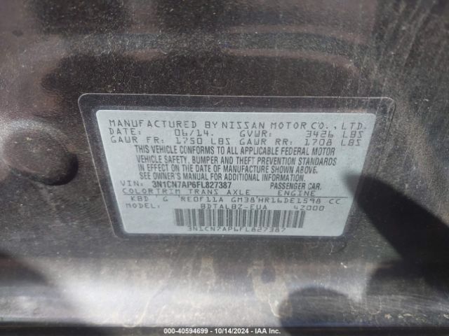 Photo 8 VIN: 3N1CN7AP6FL827387 - NISSAN VERSA 