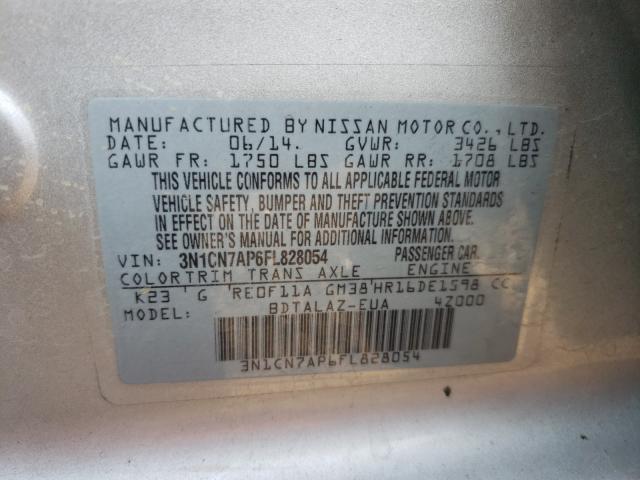 Photo 9 VIN: 3N1CN7AP6FL828054 - NISSAN VERSA 