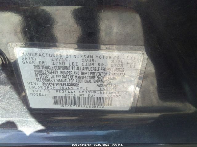 Photo 8 VIN: 3N1CN7AP6FL838552 - NISSAN VERSA 