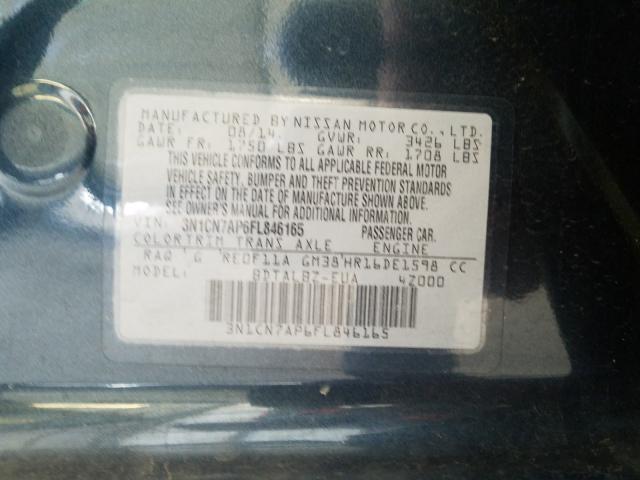 Photo 9 VIN: 3N1CN7AP6FL846165 - NISSAN VERSA 