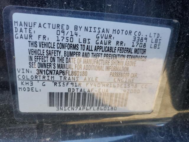 Photo 11 VIN: 3N1CN7AP6FL860180 - NISSAN VERSA S 