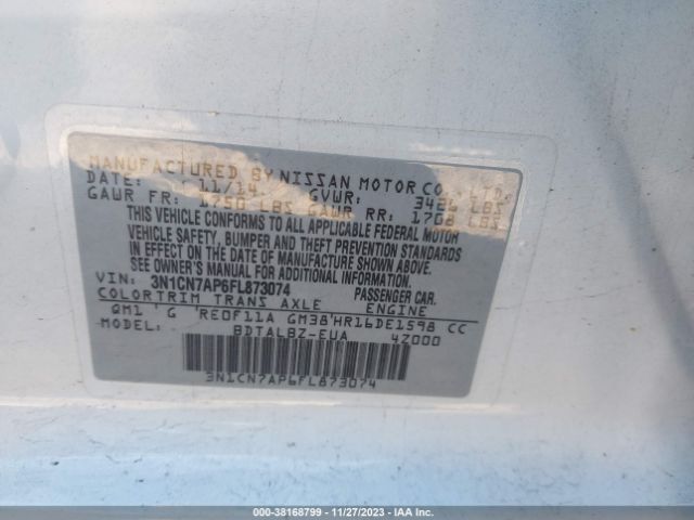 Photo 8 VIN: 3N1CN7AP6FL873074 - NISSAN VERSA 