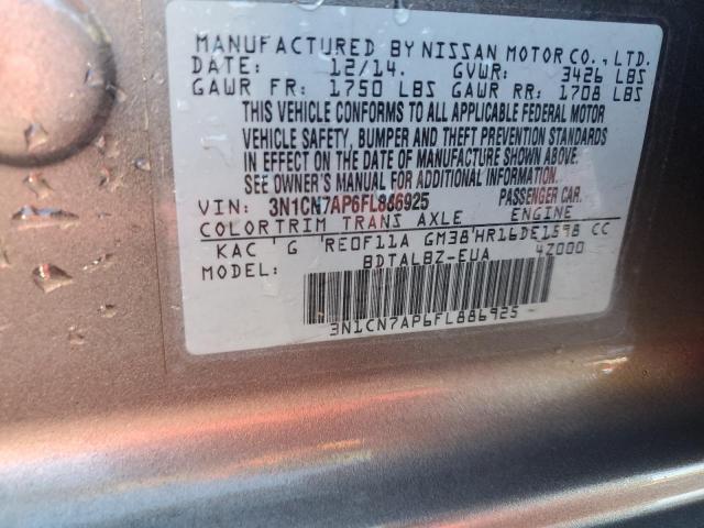 Photo 12 VIN: 3N1CN7AP6FL886925 - NISSAN VERSA 