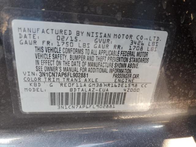 Photo 11 VIN: 3N1CN7AP6FL902881 - NISSAN VERSA S 