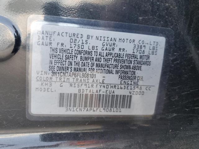 Photo 12 VIN: 3N1CN7AP6FL908101 - NISSAN VERSA S 