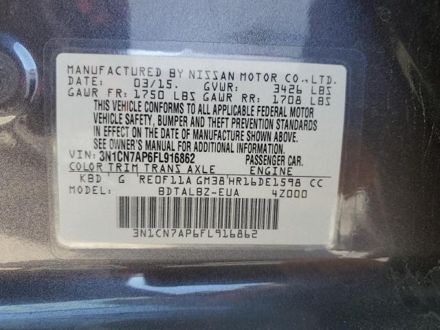 Photo 12 VIN: 3N1CN7AP6FL916862 - NISSAN VERSA S 