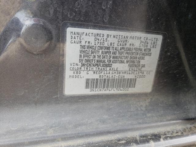 Photo 9 VIN: 3N1CN7AP6FL926002 - NISSAN VERSA S 