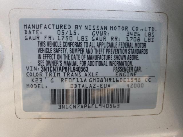 Photo 12 VIN: 3N1CN7AP6FL940563 - NISSAN VERSA S 