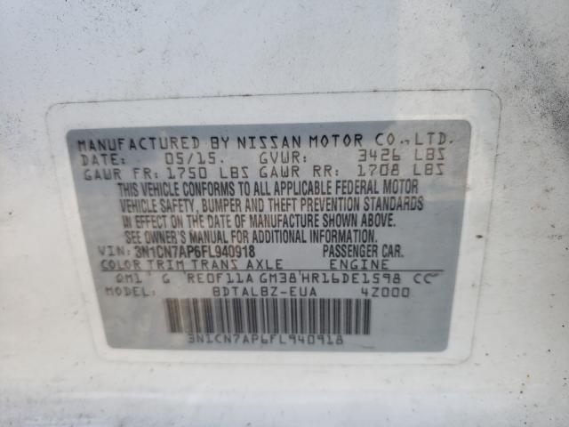 Photo 9 VIN: 3N1CN7AP6FL940918 - NISSAN VERSA S 