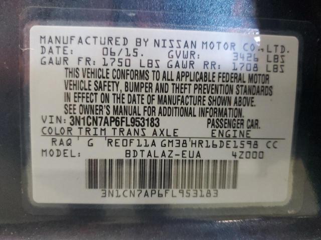 Photo 11 VIN: 3N1CN7AP6FL953183 - NISSAN VERSA S 