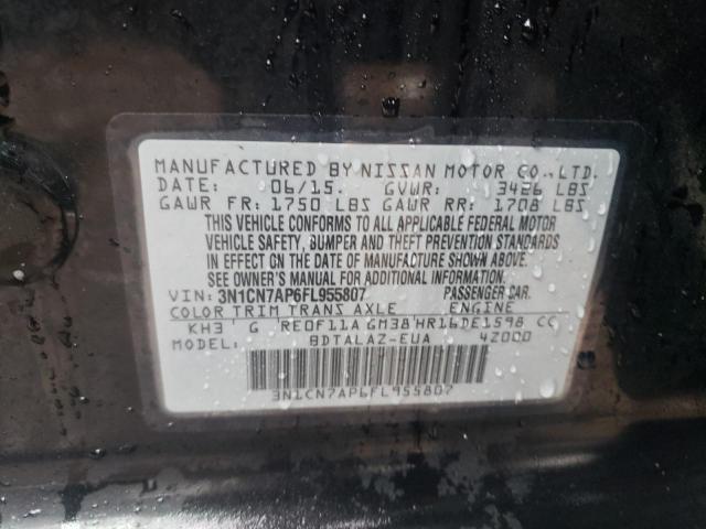 Photo 9 VIN: 3N1CN7AP6FL955807 - NISSAN VERSA S 