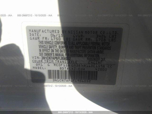 Photo 8 VIN: 3N1CN7AP6FL956052 - NISSAN VERSA 